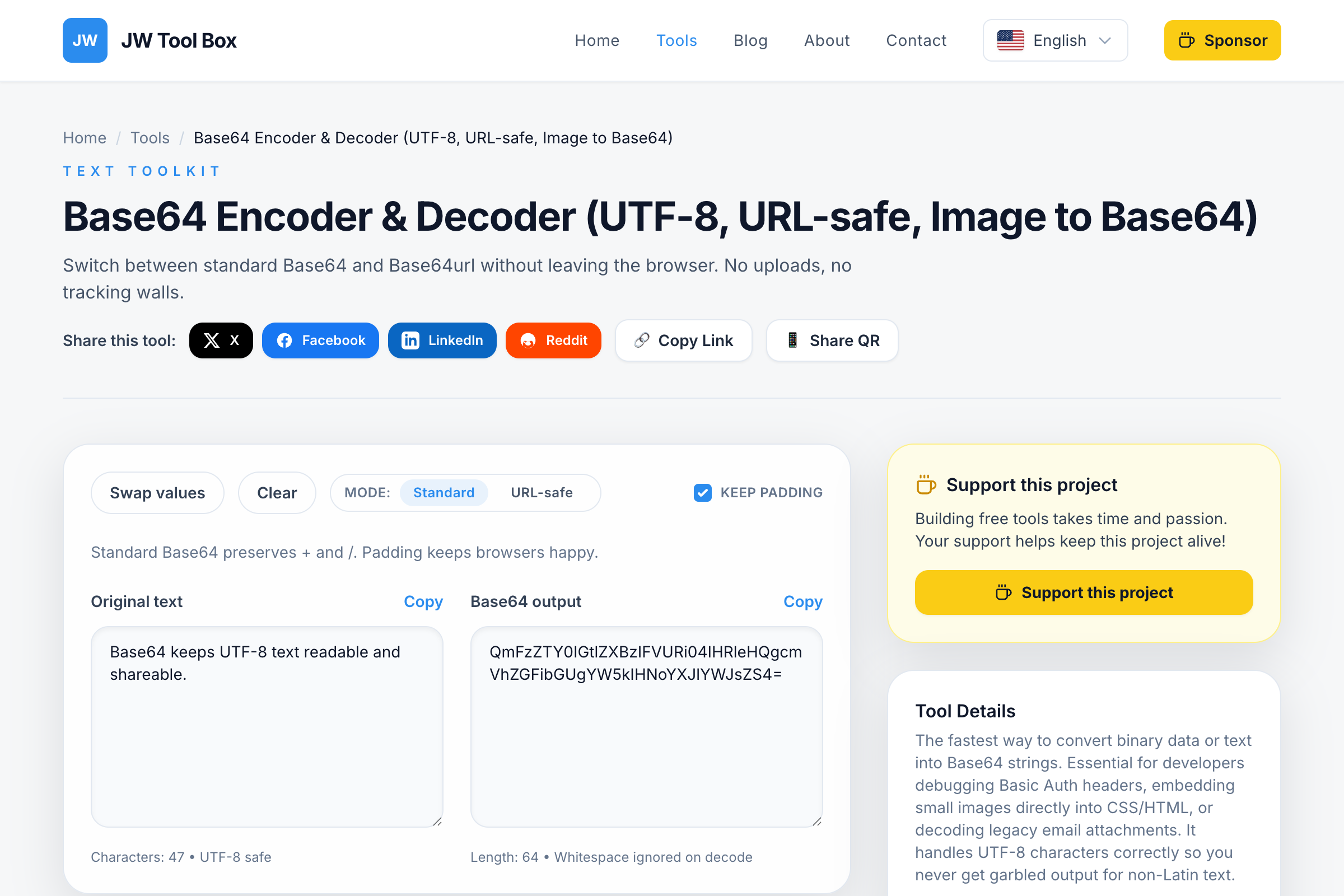 Base64 Encoder Tool Interface