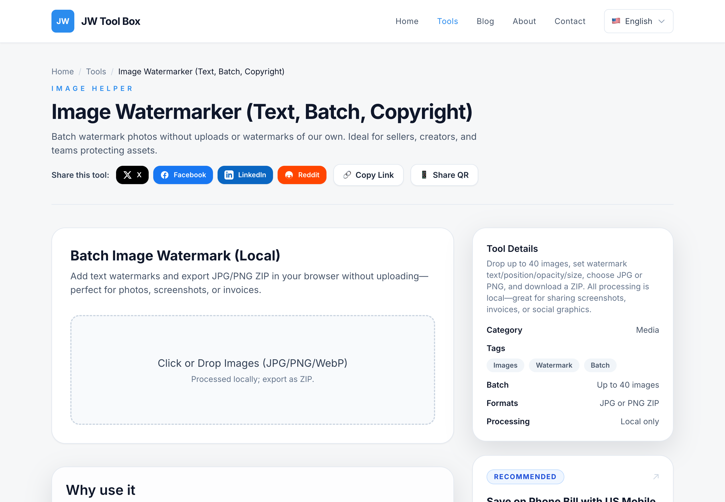 Browser-based Image Watermark Tool for Photos
