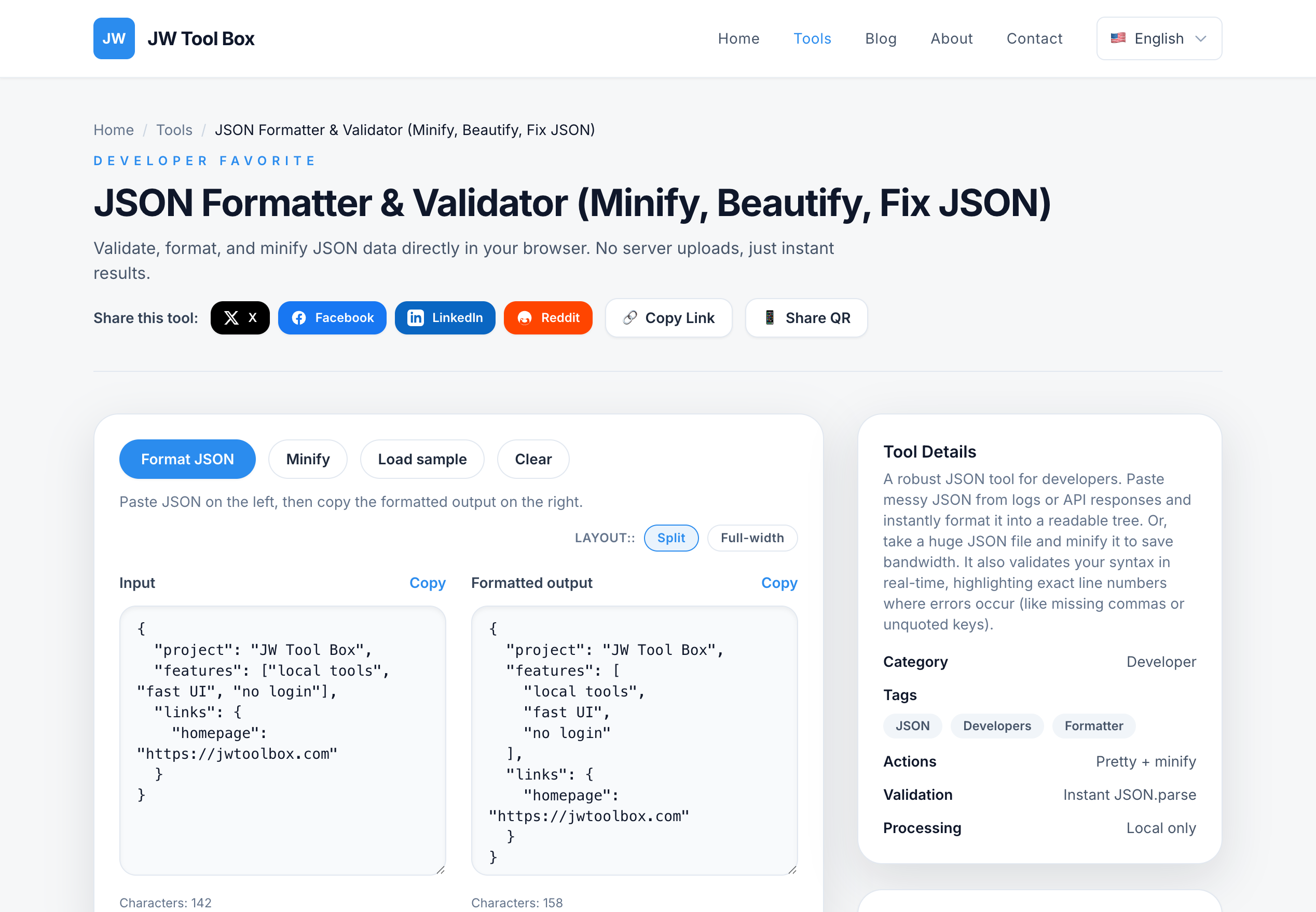JSON Formatter Tool