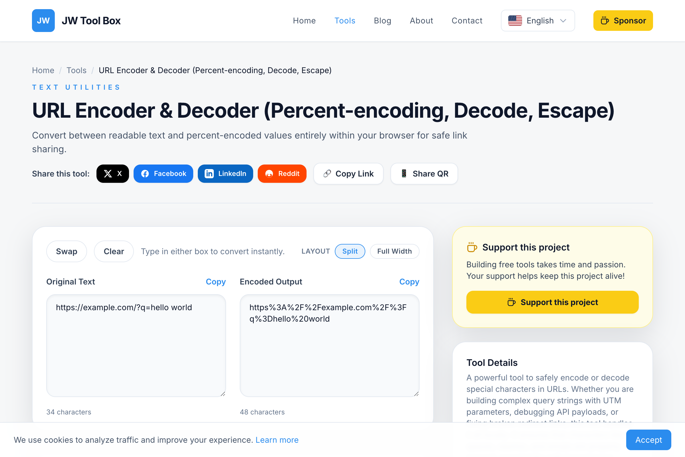 URL Encoder Tool Interface